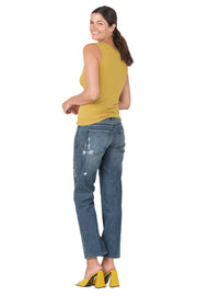 Single Layered Crew Neck Sleeveless Long Top
