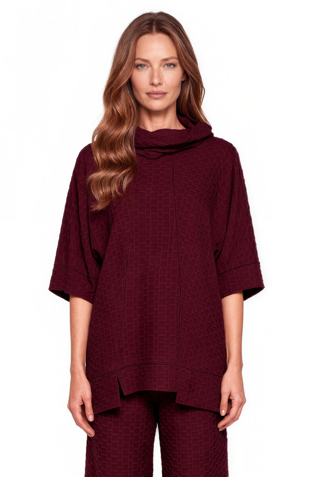 Elbow Sleeve Double Stitch Front Pullover Tunic