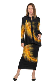 3/4 Sleeve Hi Low Snap Tunic