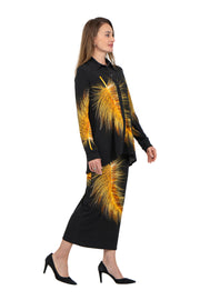 3/4 Sleeve Hi Low Snap Tunic