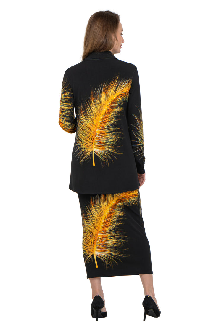 3/4 Sleeve Hi Low Snap Tunic