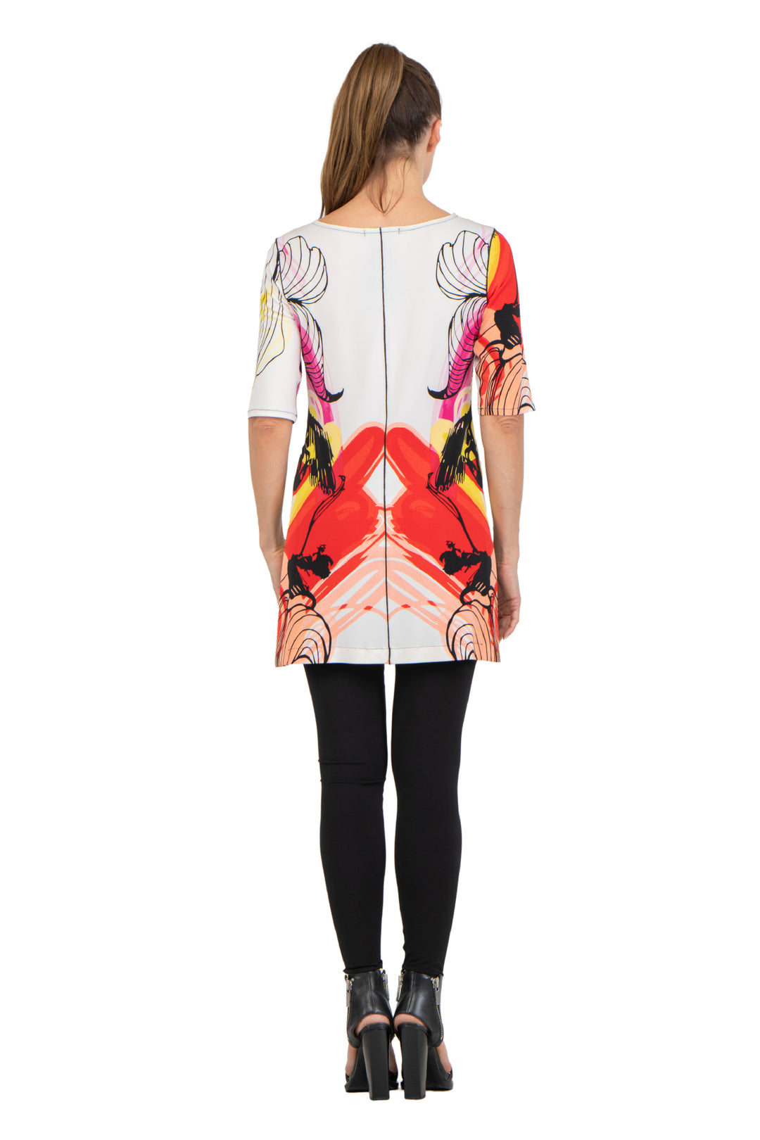 Elbow Sleeve Long Slit Tunic