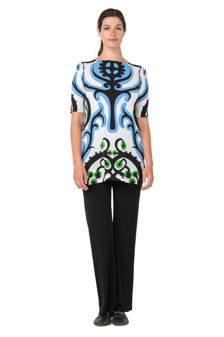 Elbow Sleeve Slit Tunic