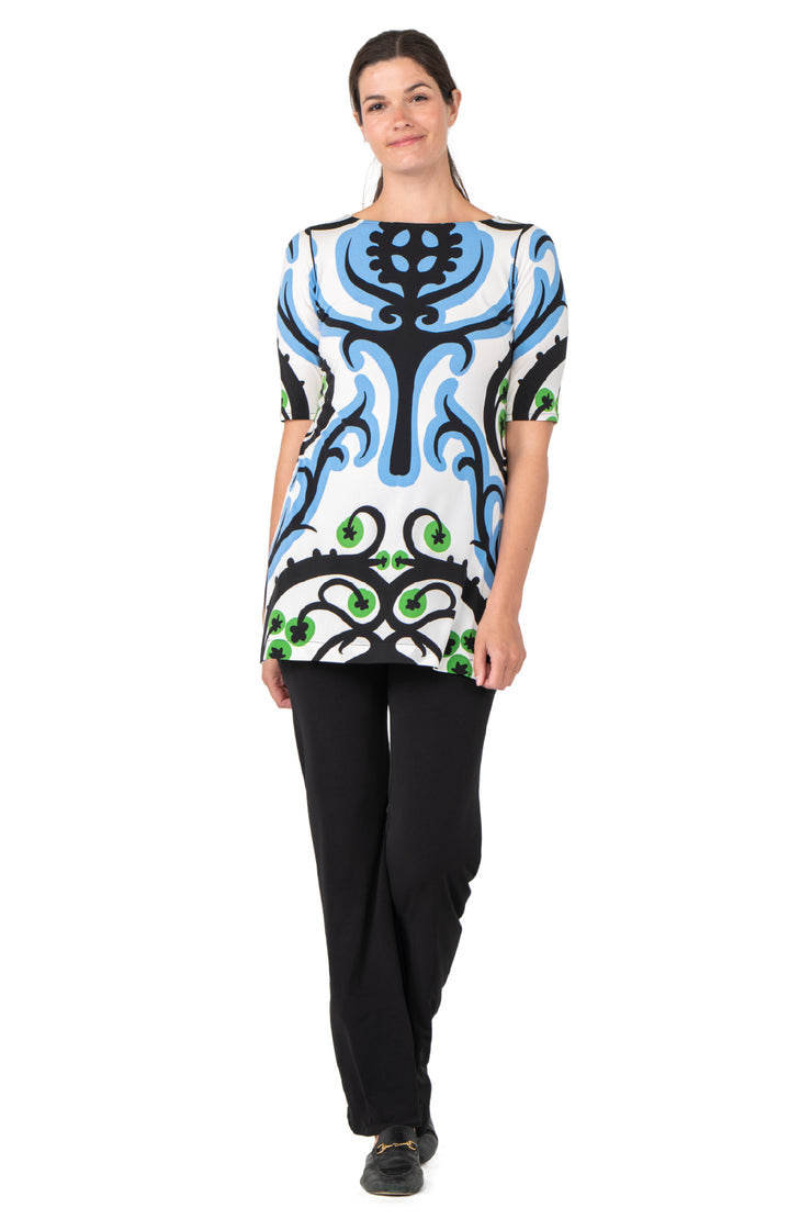 Elbow Sleeve Slit Tunic