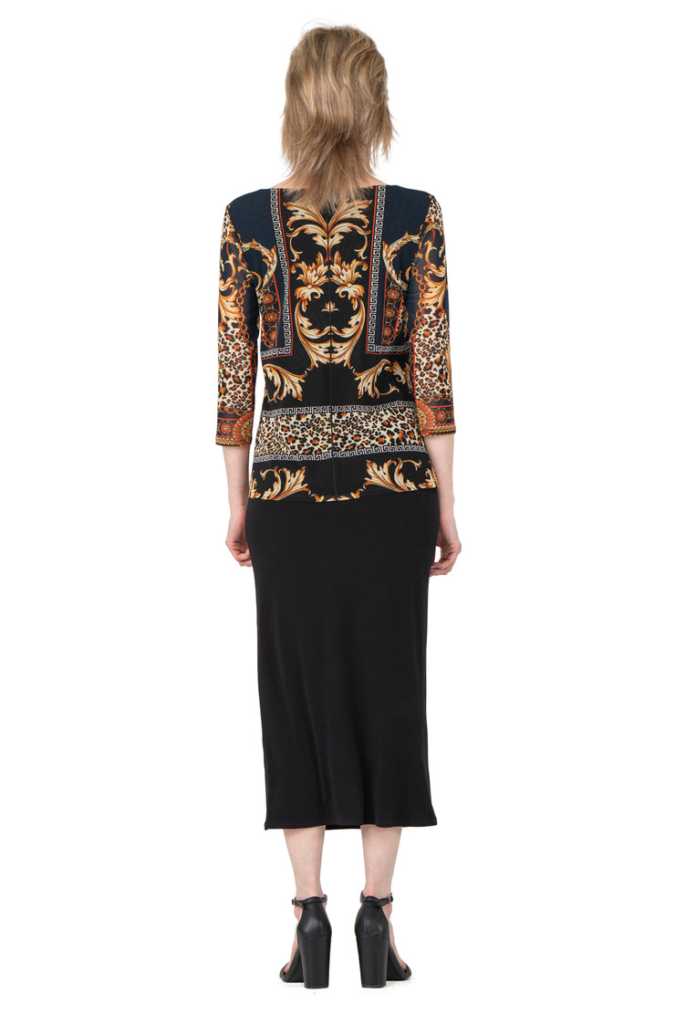 V Neck Easy Fit Lined Top