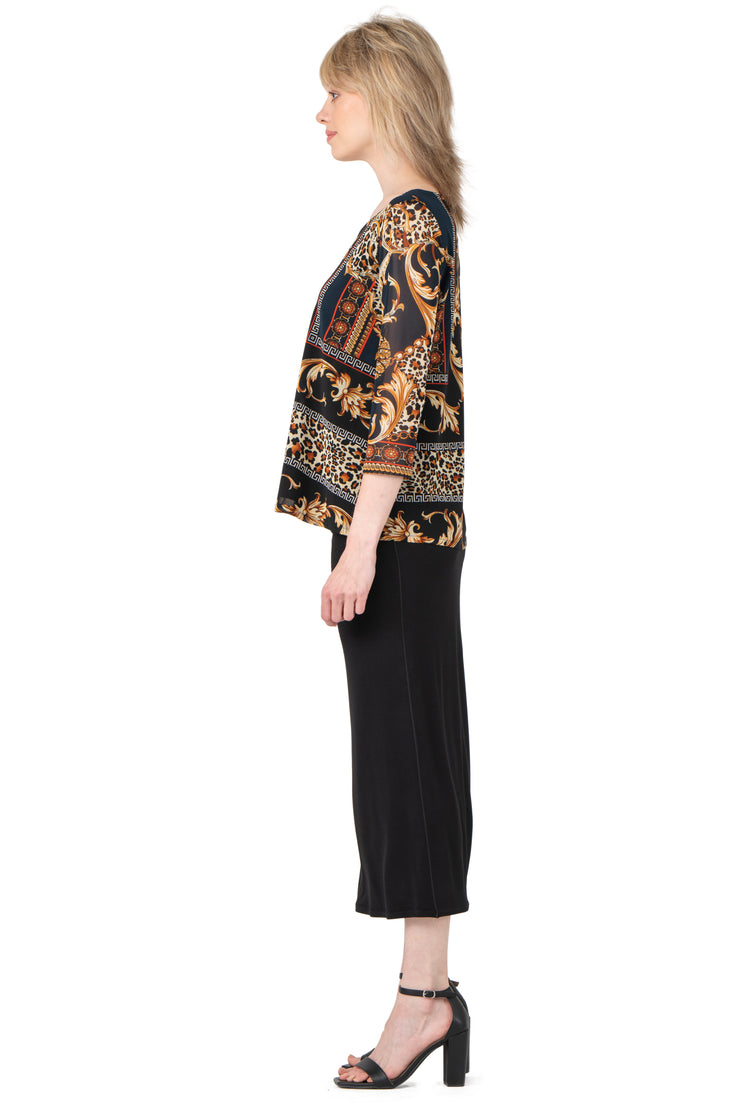 V Neck Easy Fit Lined Top