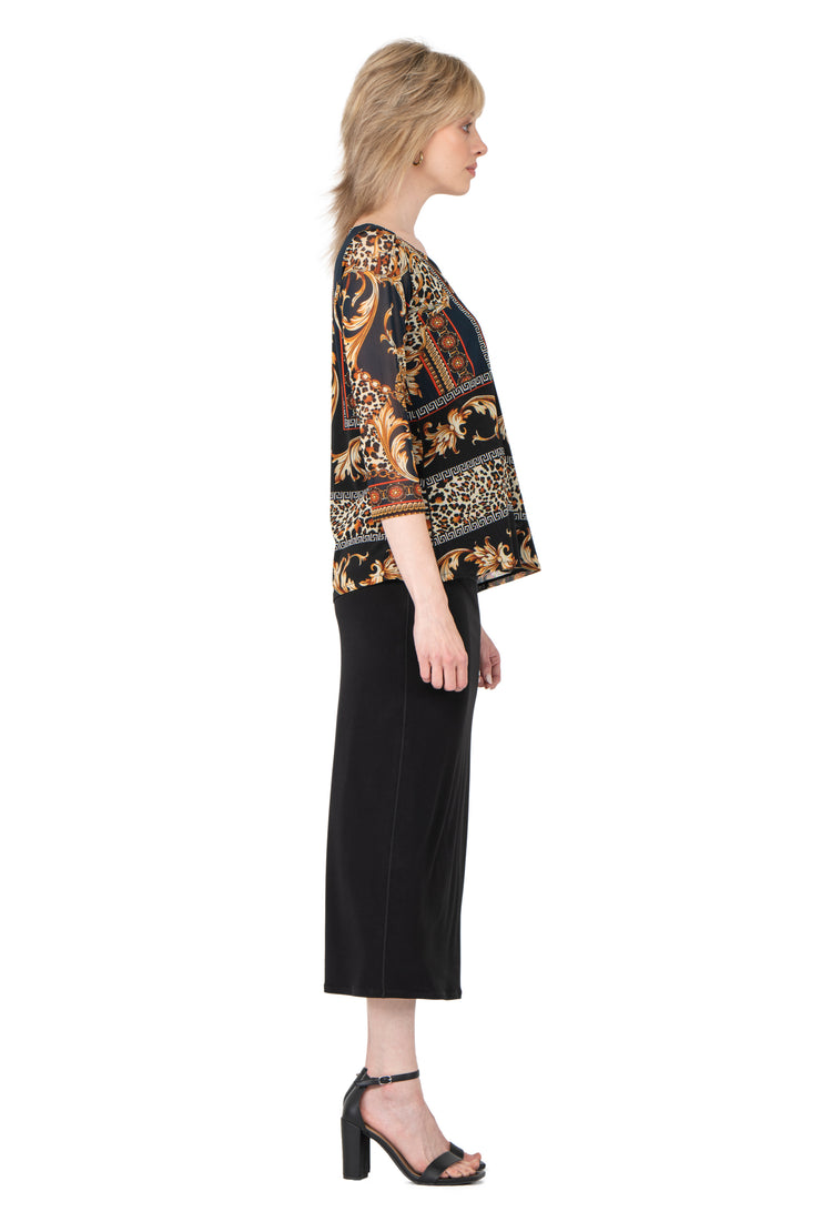 V Neck Easy Fit Lined Top