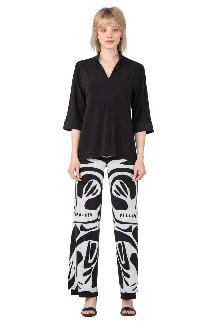 Mandarin Neck Slit Top
