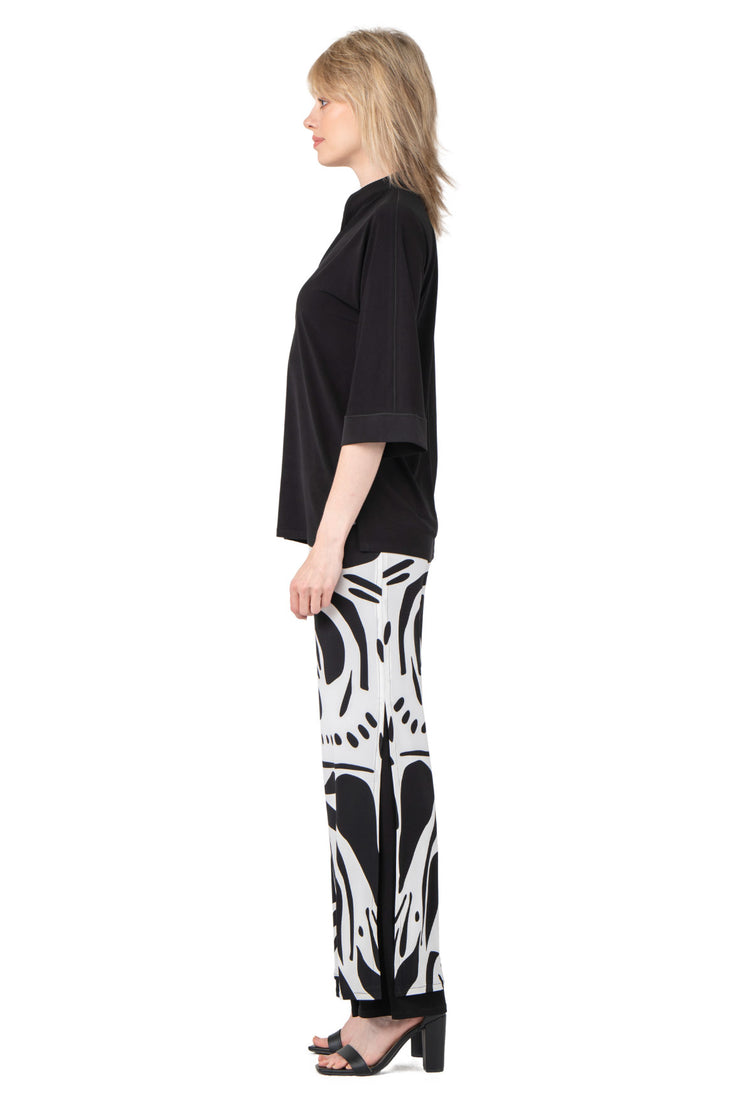 Mandarin Neck Slit Top
