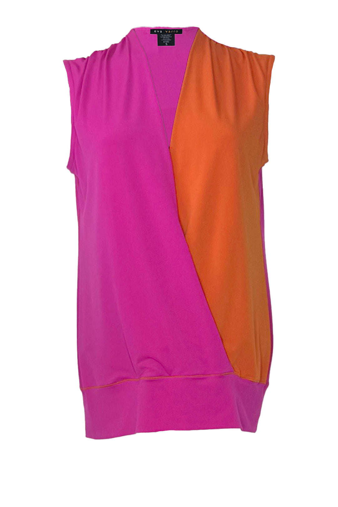 OVERLAPPING FRONT  BOTTOM WAIST BAND SLEEVELESS TUNIC