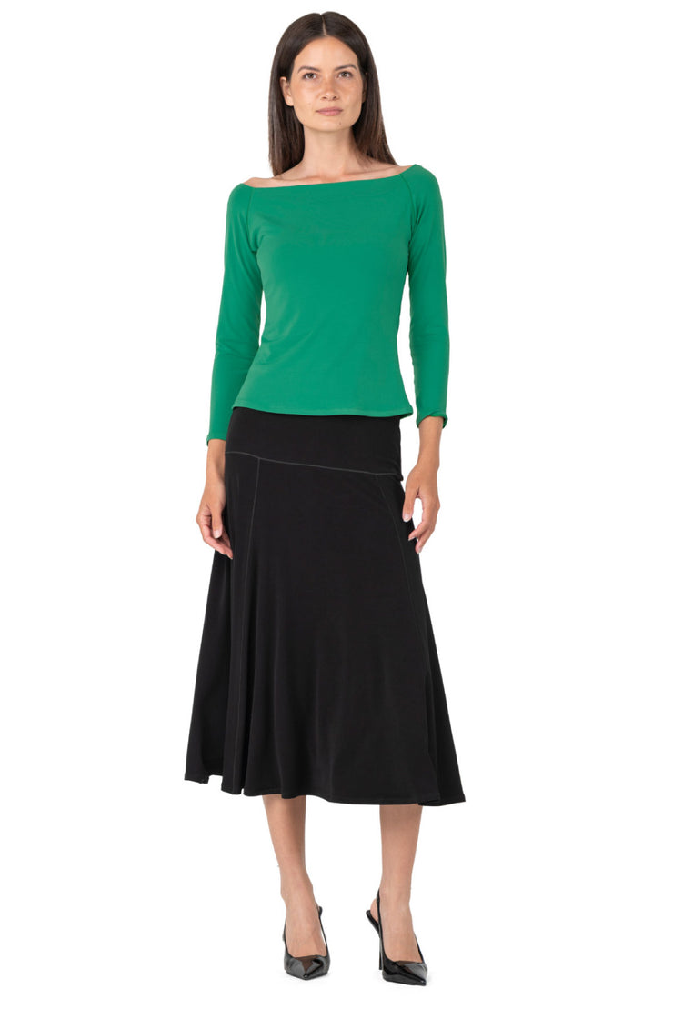 Wide Bateau Long Single Sleeve Top