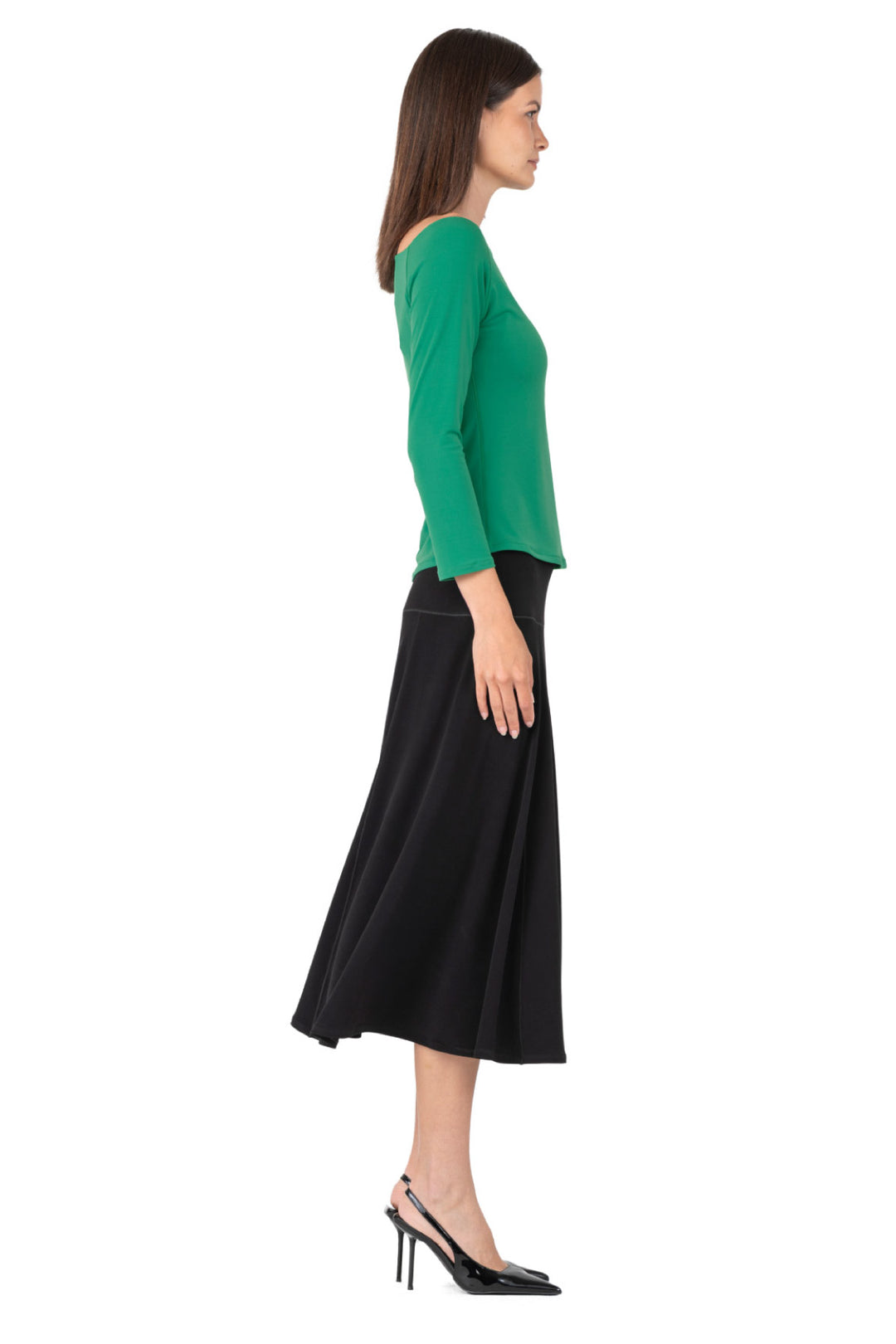 Wide Bateau Long Single Sleeve Top