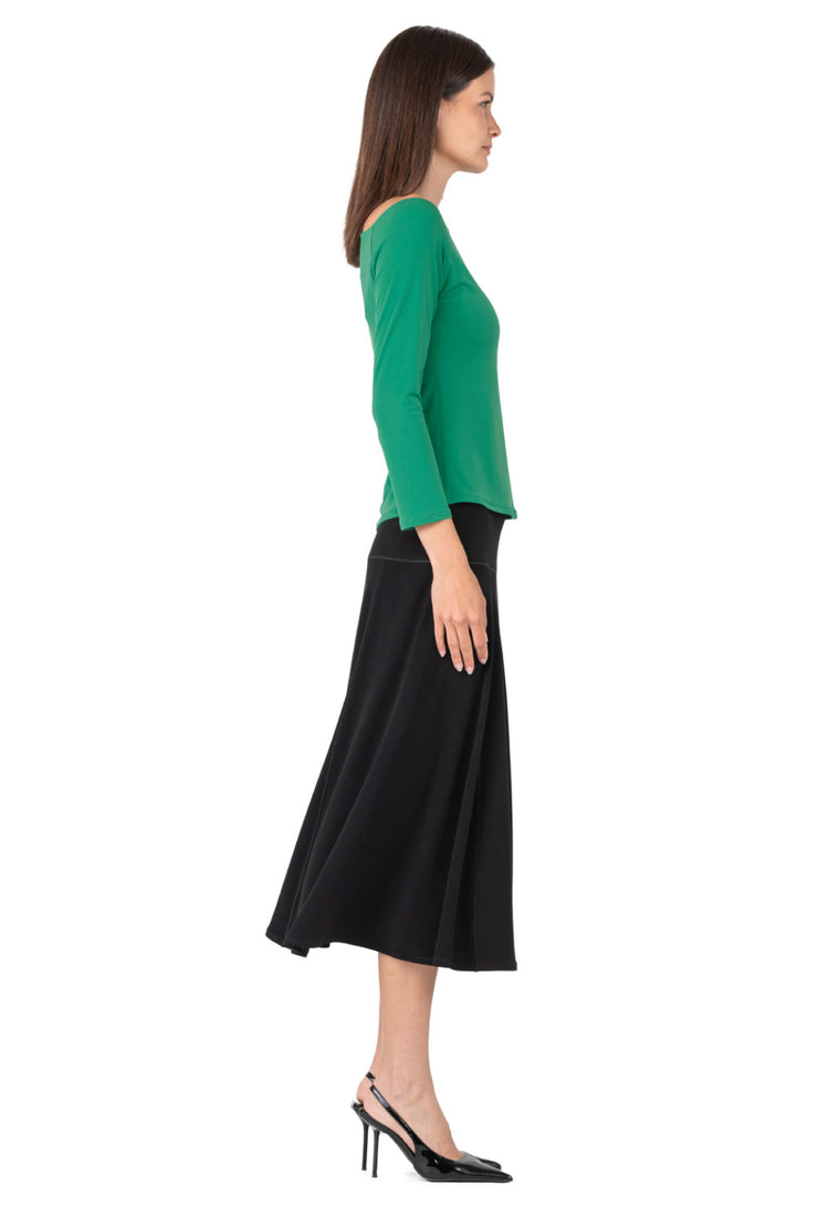 Wide Bateau Long Single Sleeve Top