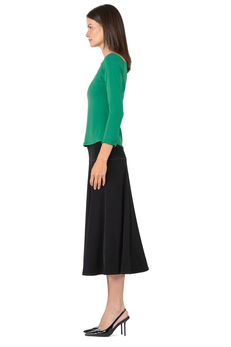 Wide Bateau Long Single Sleeve Top