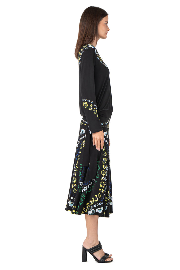 Long Sleeve Blouson Tie Top