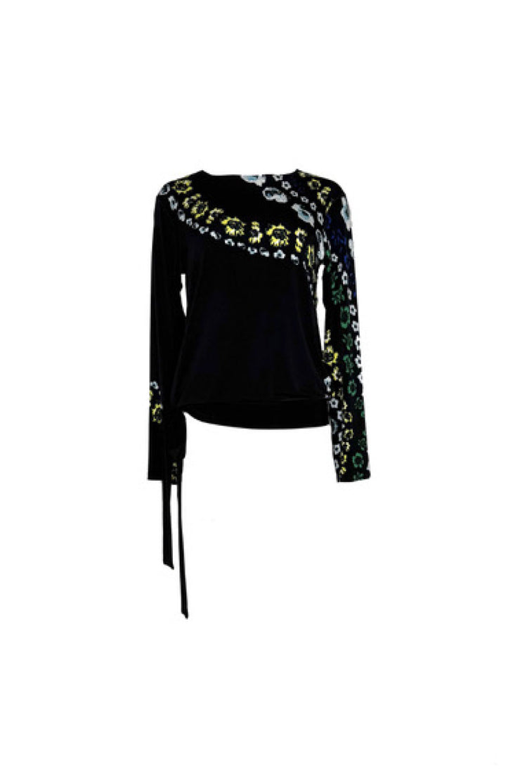 Long Sleeve Blouson Tie Top