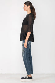 3/4 Sleeve Yoke Tier Top