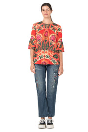 3/4 Sleeve Yoke Tier Top