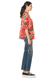 3/4 Sleeve Yoke Tier Top
