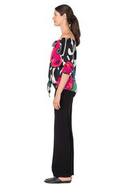 Blouson Pleated Sleeve Tie Front Top