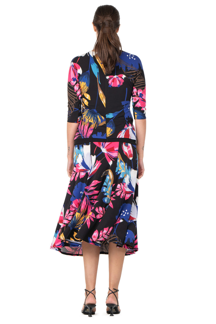 3/4 Sleeve Slit Neck Turnover Top