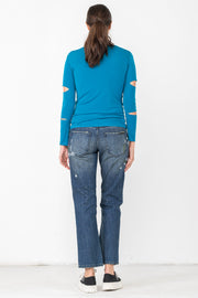 Part Split Sleeves Single Body Long Top