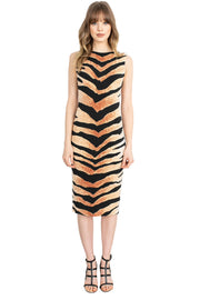 Sleeveless Bateau No Grommet Below Knee Dress