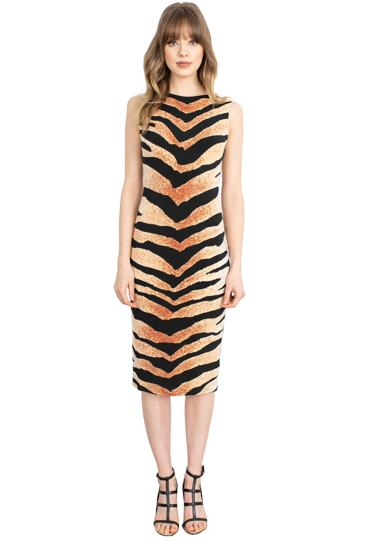 Sleeveless Bateau No Grommet Below Knee Dress