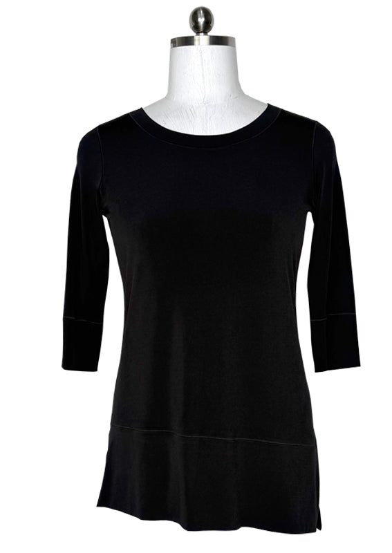 3/4 sleeve asymmetric single layer tunic