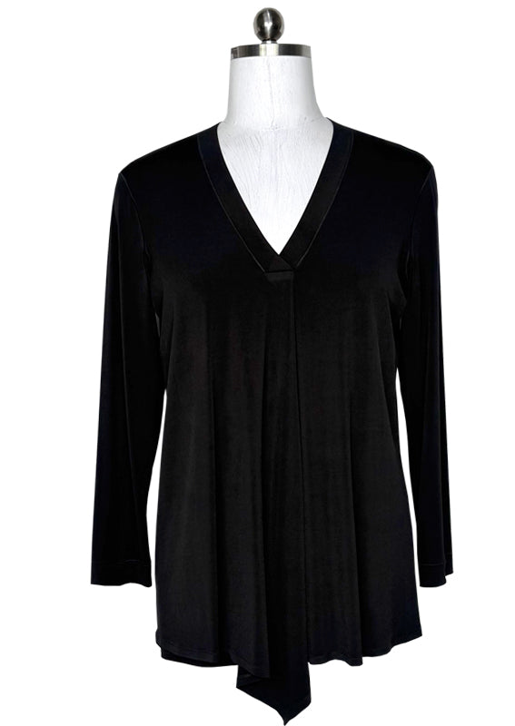 Long sleeve V neck single layer tunic