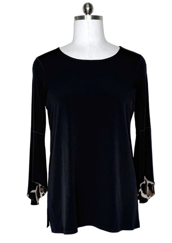 Long bell sleeve single layer tunic