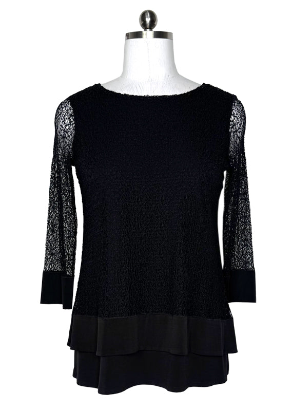 Layered lace long sleeve tunic