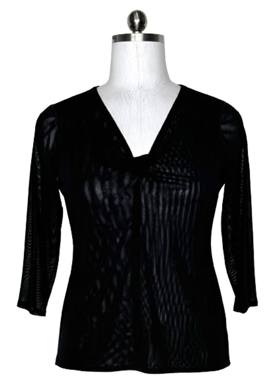 3/4 sleeve mesh top