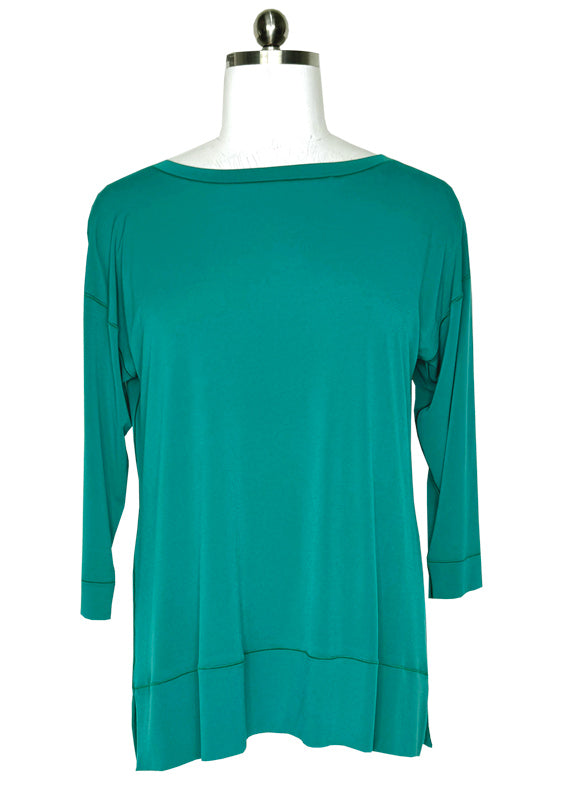 3/4 sleeve banded single layer tunic