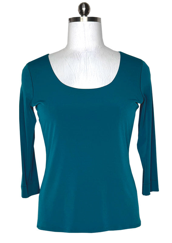 3/4 sleeve round neck double layer tunic