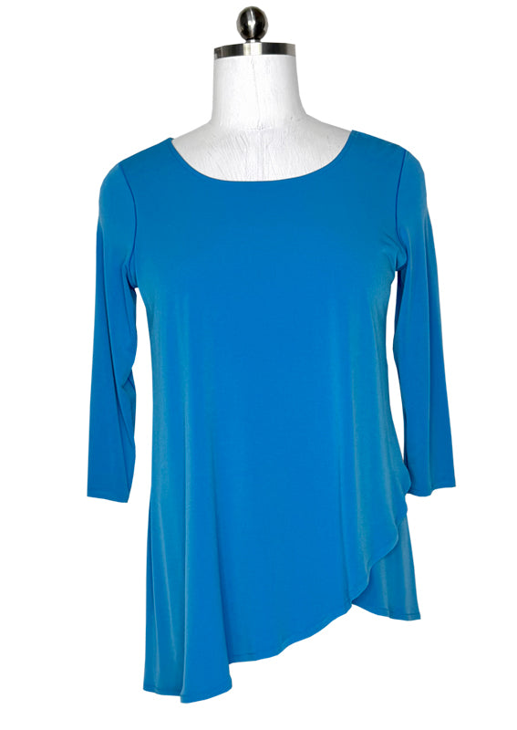 3/4 sleeve wrap double layer tunic
