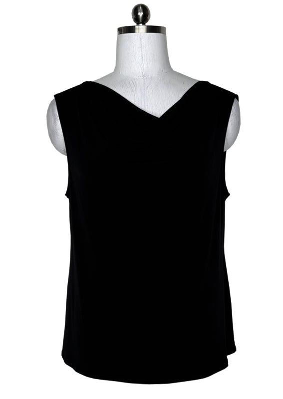 Sleeveless cowl neck single layer tunic