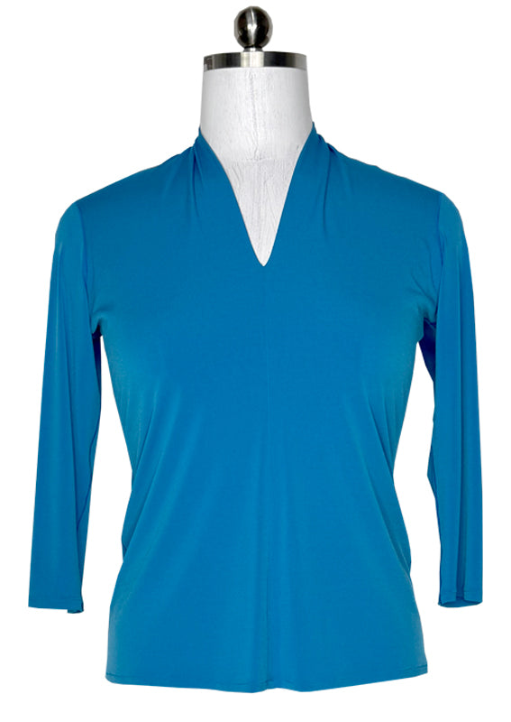 3/4 sleeve slit cut neck tunic