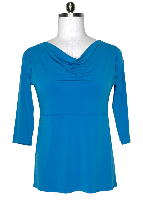 3/4 sleeve Cowl neck double layer tunic