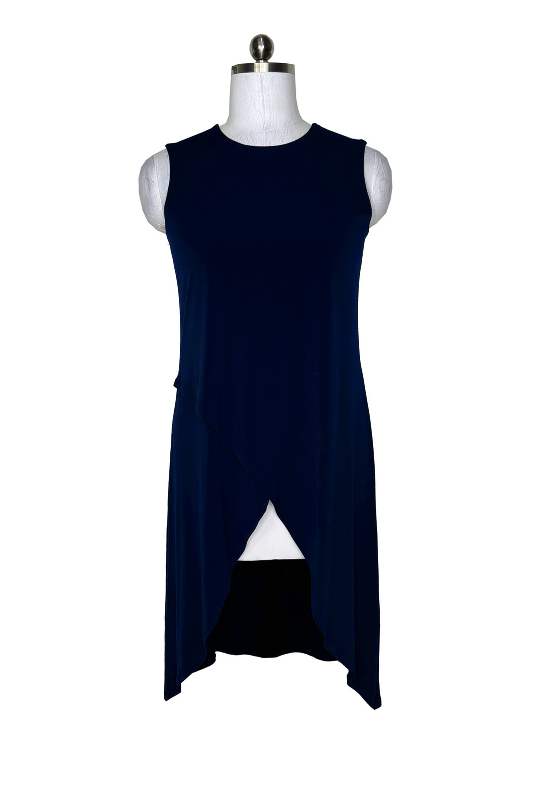 Sleeveless front wrap single layer dress