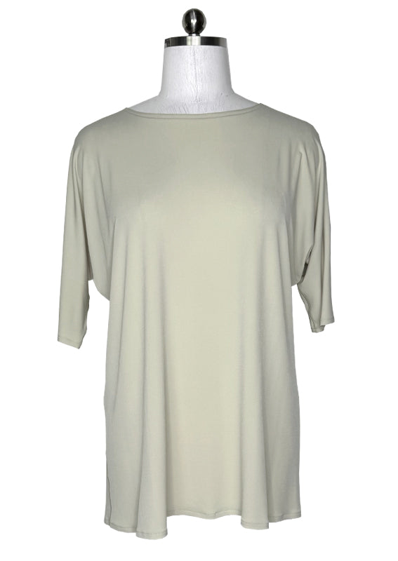 3/4 sleeve boatneck single layer tunic