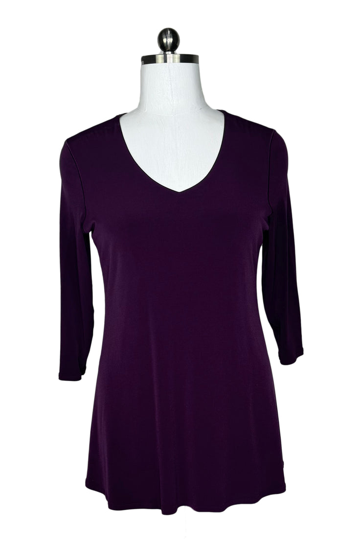 V neck 3/4 sleeve lined tunic