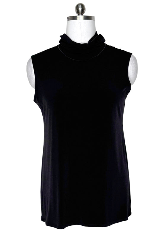Sleeveless turtle neck single layer tunic