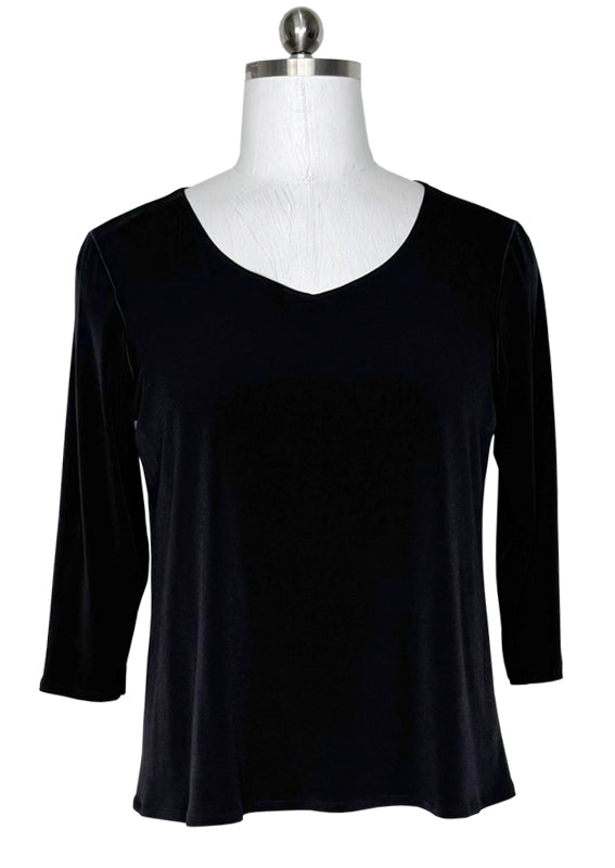 3/4 sleeve V neck single layer tunic