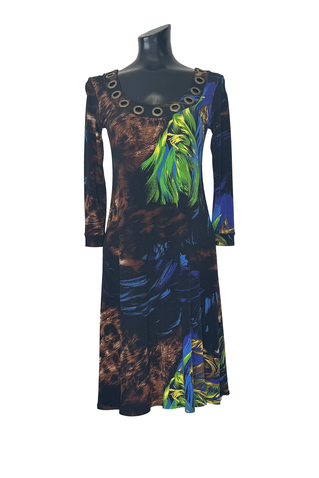 Sample Sale - 3/4 sleeve grommets detail dress