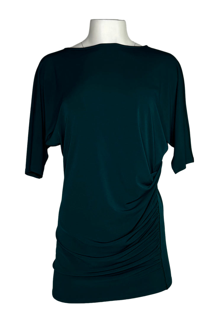 3/4 sleeve asymmetric drape top