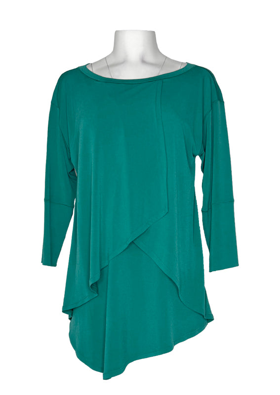 3/4 sleeve drape overlap tunic
