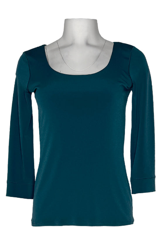 Scoop neck double layer top
