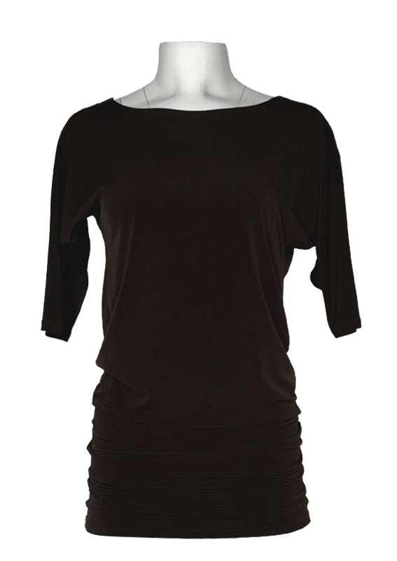 Off shoulder 3/4 sleeve single layer tunic