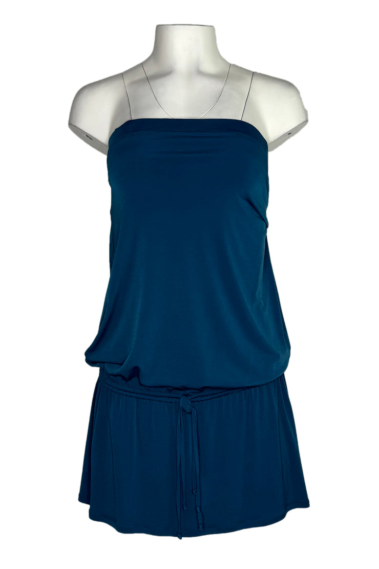 Strapless drop tie waist tunic